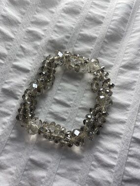 Silver Grey Beaded Bracelet